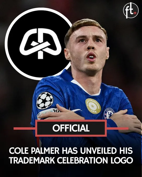 开云官网-帕尔默发布个人LOGO，名字首字母CP以及庆祝动作融合一体